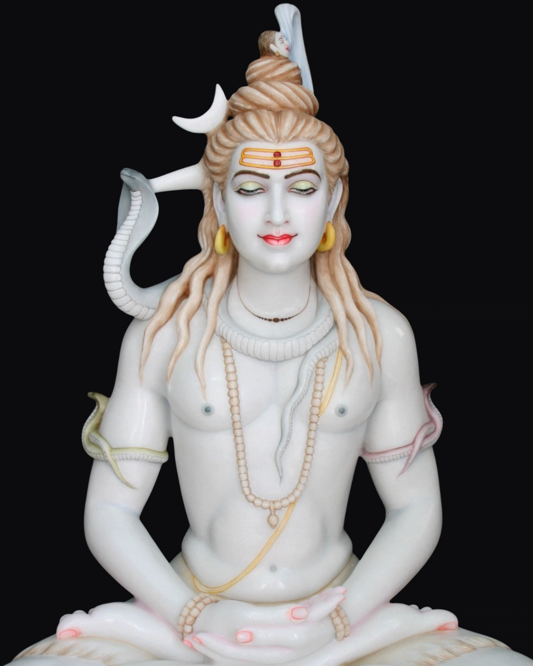 Custom Marble Sculpture Crafted in Jaipur – Shilpagya Handcrafted white marble Shiva murti created in Jaipur by Shilpagya