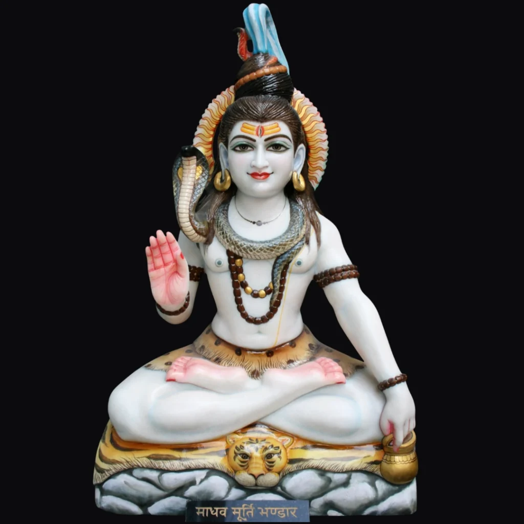 24 inch Makrana marble Shiva murti blessing pose