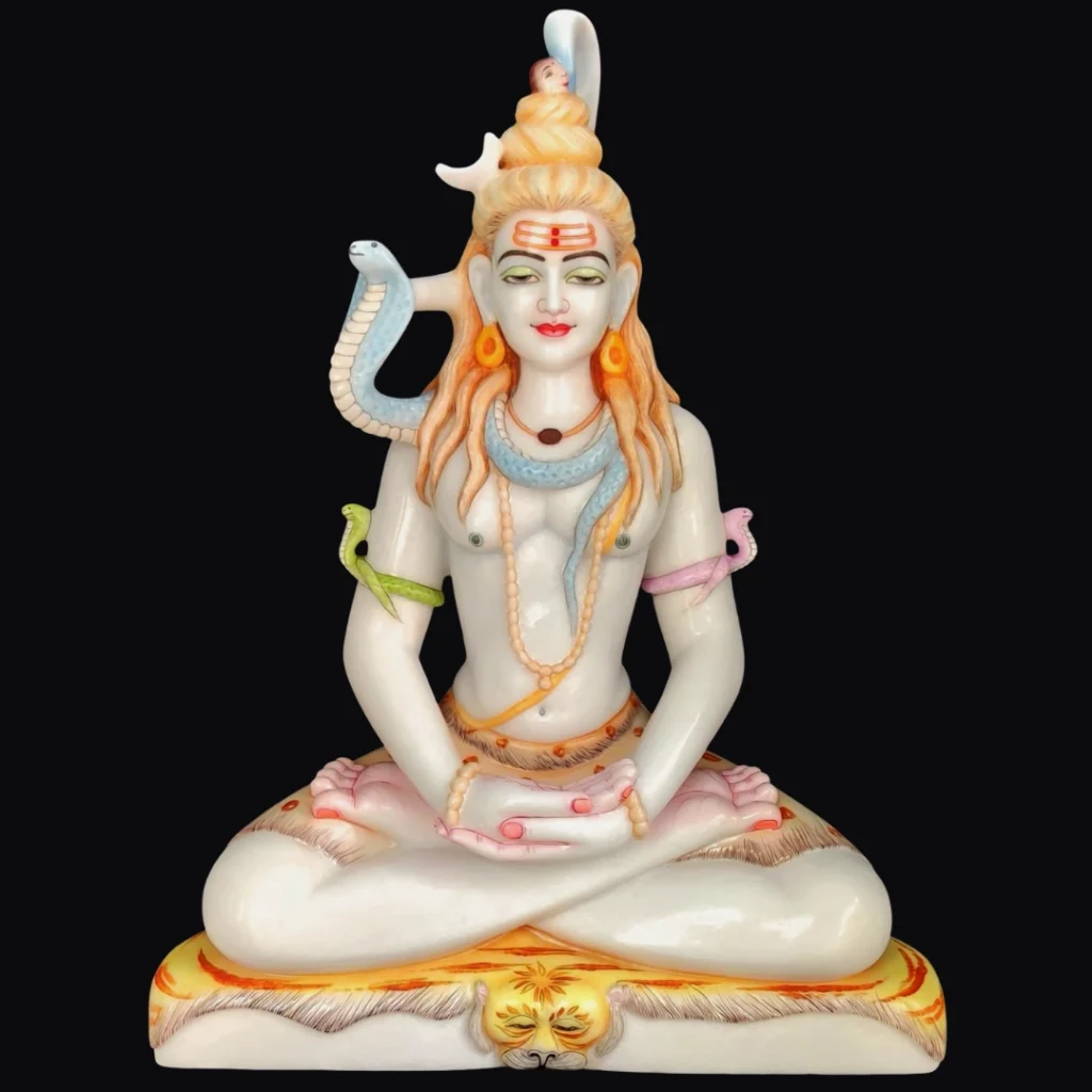 48 inch Makrana marble Shiva murti meditation pose